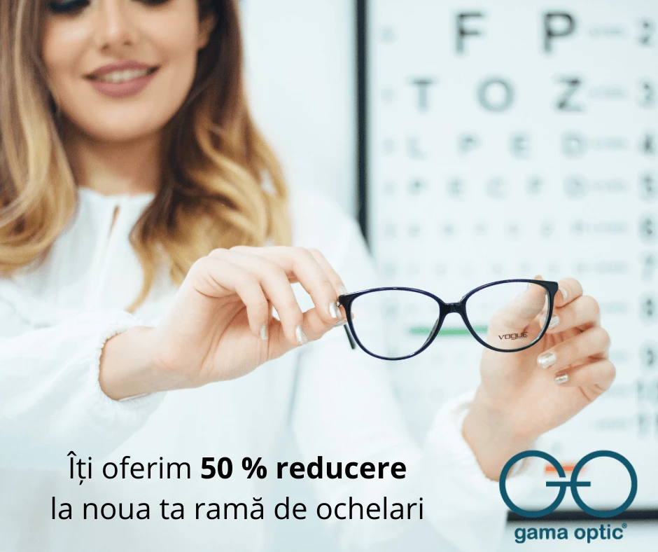 50% reducere la noua ta ramă de ochelari